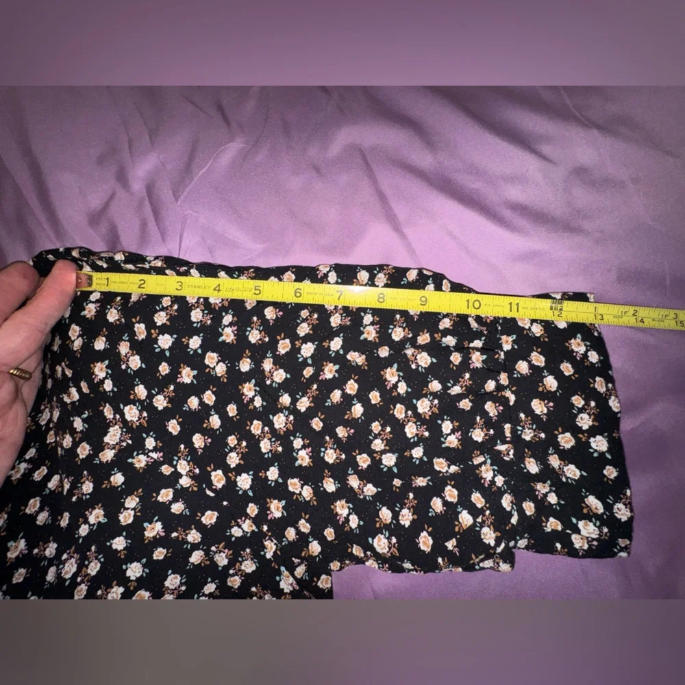 Natural Life Rebecca Midi Dress Black Cream Rose Floral Pockets Boho Sz Large - Picture 15 of 15